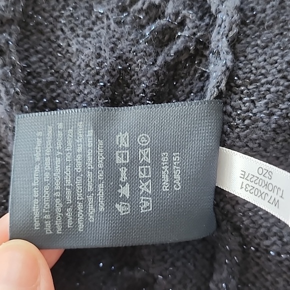 Tommy Hilfiger Womens Plus Metalic Blue Cotton Open Front Cardigan - Size 1X - Picture 7 of 7